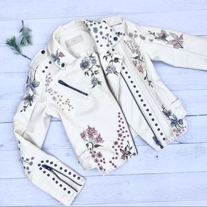 Blank NYC Embroidered Leather Jacket S